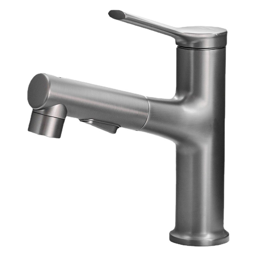 Gabinete de baño grifo de extracción Todo cobre frío y caliente baño de doble uso cocina baño lavado de cara grifo de lavabo tipo de extracción