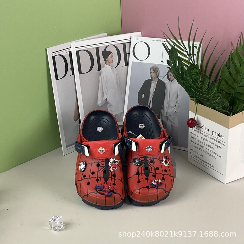 Kajia's New Croc Shoes Beach Shoes Spider-Man Trin Joint Couple Slippers Beach Shoes Sandals Summer Kajia's New Croc Shoes Beach Shoes Spider-Man Trin Joint Couple Slippers Beach Shoes Sandals Summer