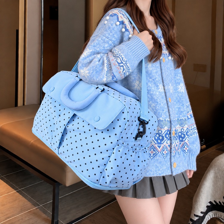 Dopamine Polka Dot Travel Bag, Large Capacity, Waterproof