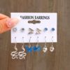 Metal retro earrings, set