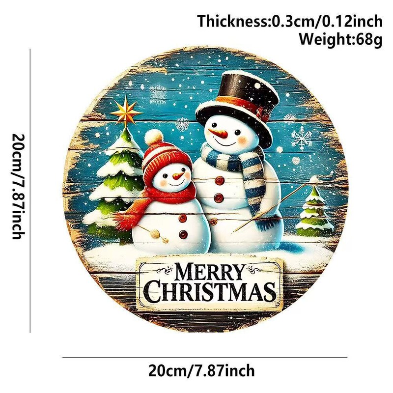 跨境新款木制圣诞彩色雪人圣诞老人悬挂装饰户外节日派对装饰挂件|undefined