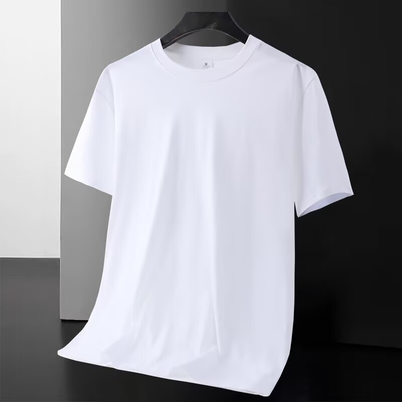 Men's and Women's Short-Sleeved T-Shirts, Men's Plain Solid Color, Pure Black, All White, Simple Style, Summer Pure White T-Shirts, Half-Sleeve Tops Men's and Women's Short-Sleeved T-Shirts, Men's Plain Solid Color, Pure Black, All White, Simple Style, Summer Pure White T-Shirts, Half-Sleeve Tops