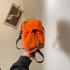 2024新款mini包包女夏季高級感抽繩帆布包時尚休閒百搭單肩斜挎包