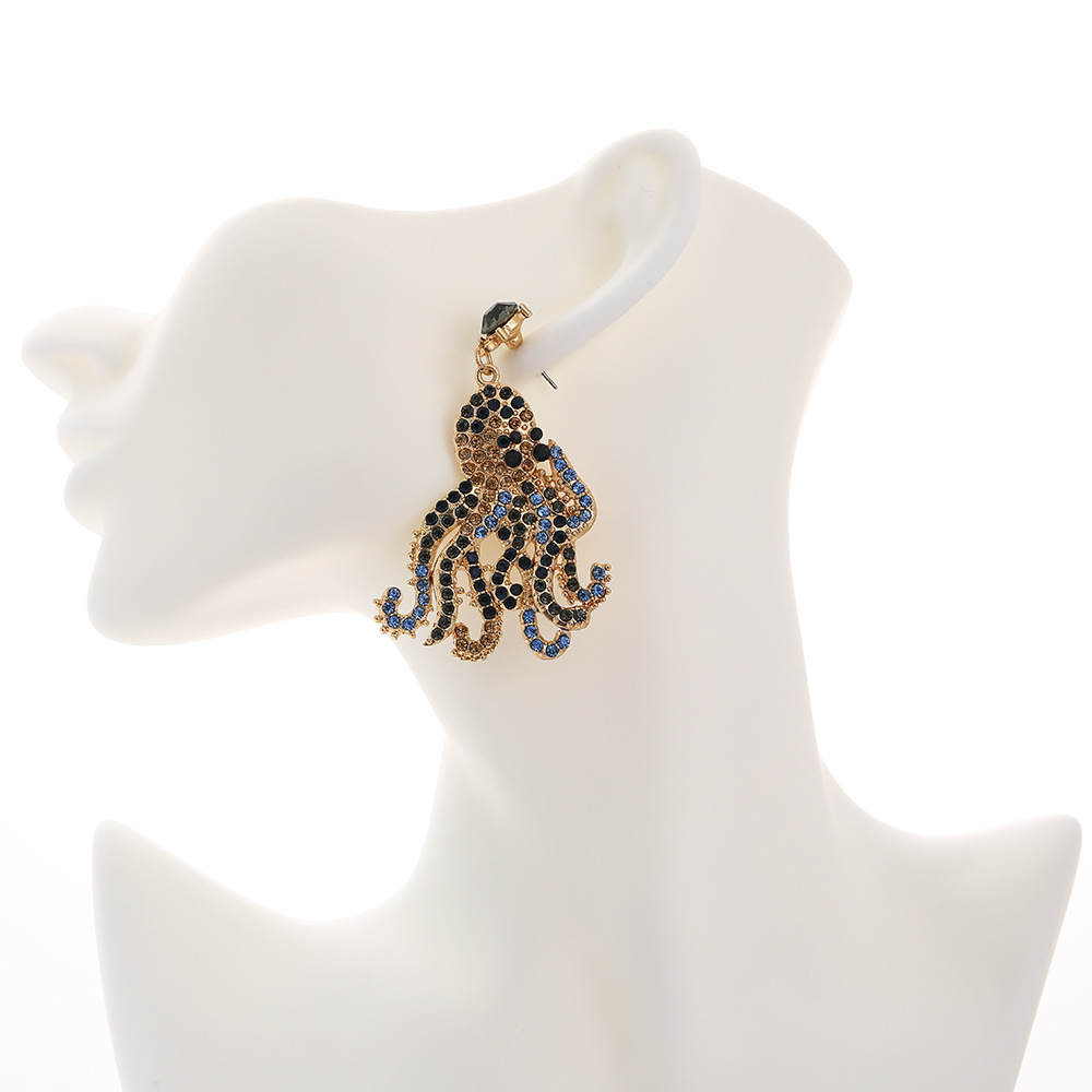 Fashion Diamond Octopus Earrings display picture 11