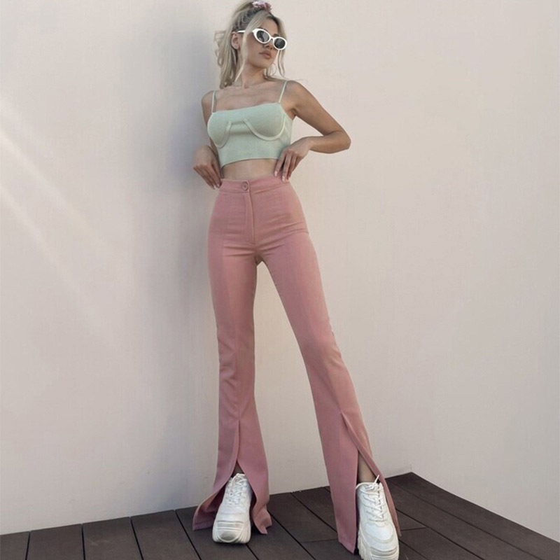 Women's Daily Fashion Solid Color Full Length Slit Flared Pants display picture 2