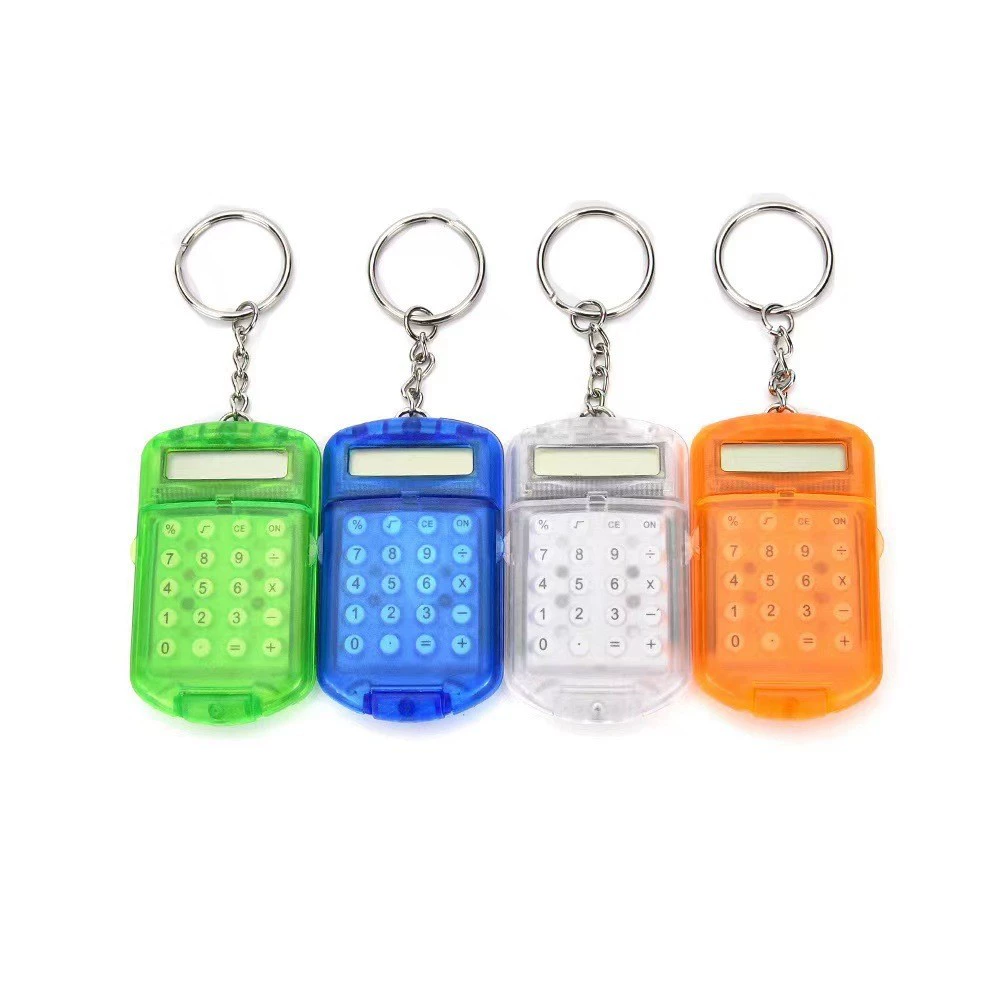 Hot products wholesale novel and cute mini transparent flip calculator convenient portable student computer gift