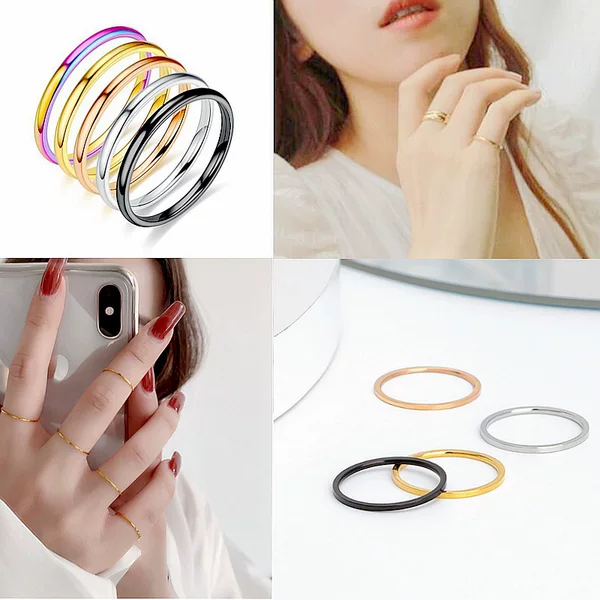 Casual and Versatile Fine Titanium Steel Ring for Women, High-End Accessible Luxury Niche Elegant Ring, Korean Style Women's Tail Ring