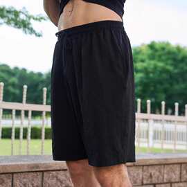 跨境2025回宫图提花男短裤夏新款沙滩户外休闲宽松五分短裤男士