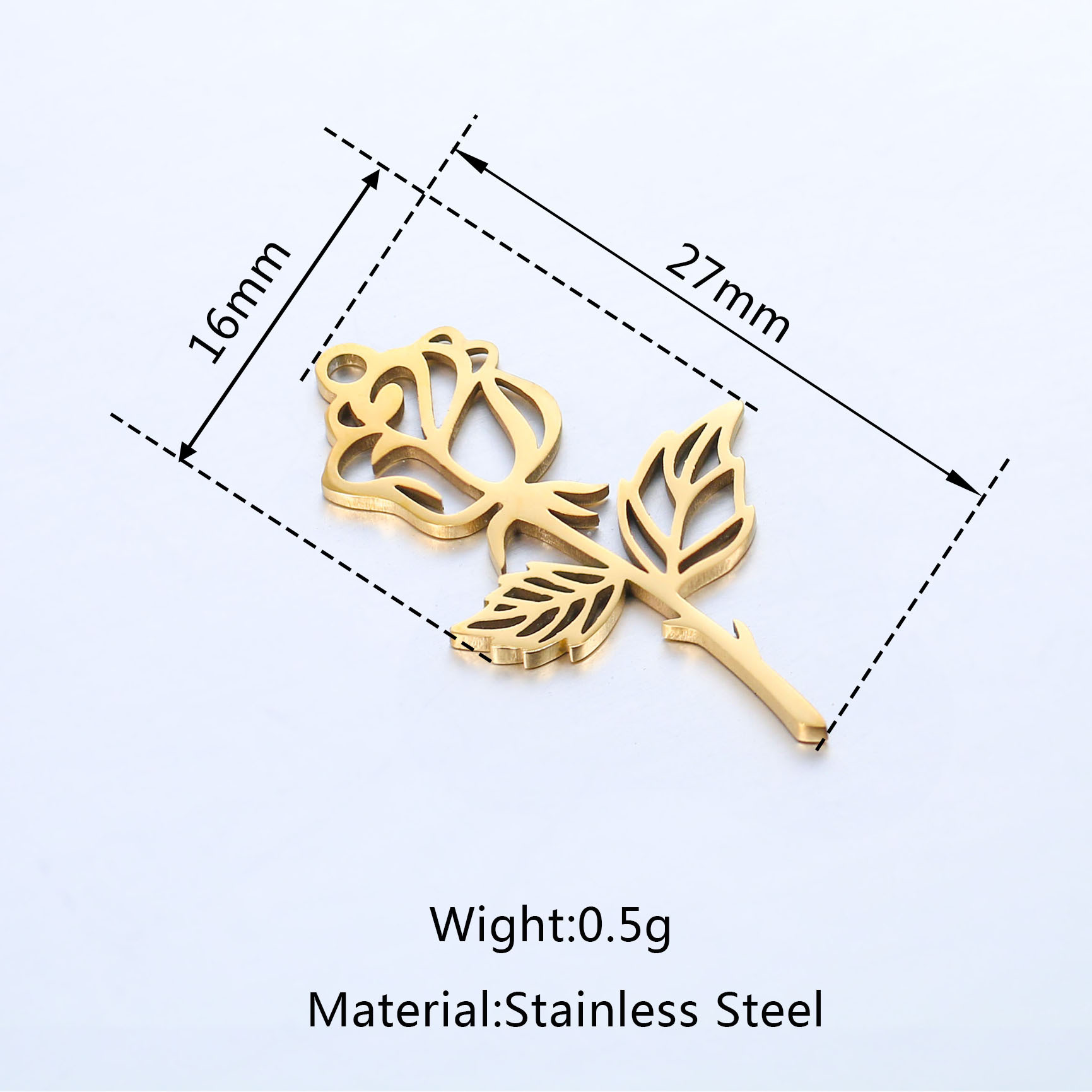 DOOYIO 5 stücke Edelstahl Laser Geschnitzte Floral Blume Colliers Anhänger Klassische Rose Halsketten Charme für Frauen DIY Schmuck Geschenke – Detail 2