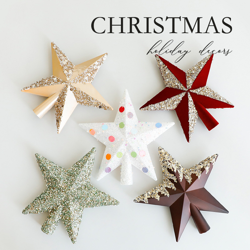 Amazon クリスマスツリー オーナメント デコレーション クリスマス クリスマスツリー スタイリング トップスター ホリデーシーン レイアウト 五芒星|undefined