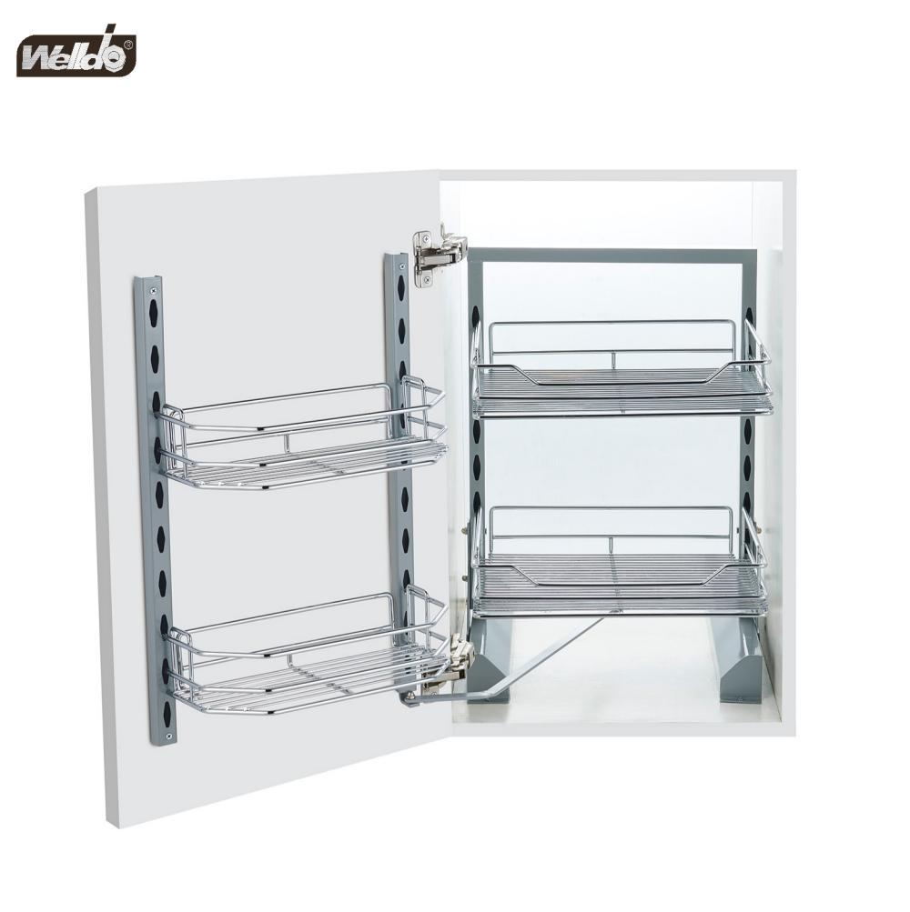 Welldo纬东 厨房地柜联动拉篮地柜开门式双层联动收纳拉篮