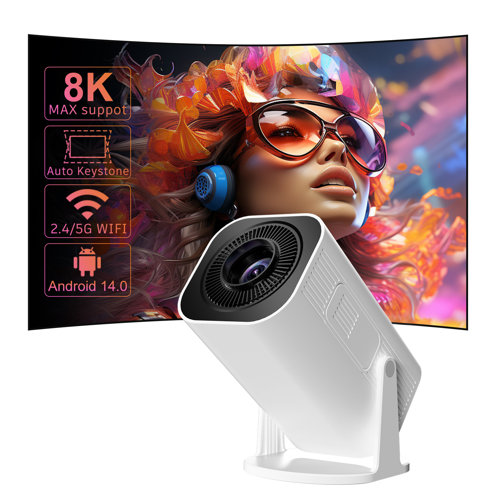 Transfronterizo P330 mini proyector Android 11.0 HD 1080P proyector portátil de cine en casa