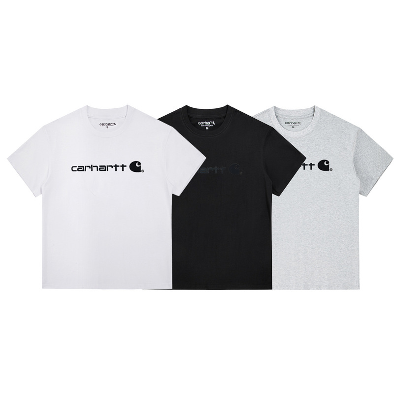 Cross-Border Carhartt New Trendy Brand Pure Cotton Short-Sleeved Men and Women Couple Casual Letter Printed Carhartt T-Shirt