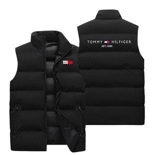 New Men's Autumn and Winter Velvet Thickeneded Warm Windproof Vest Hong Kong Style Casual Stand-Up Collar Cotton Vest for Men