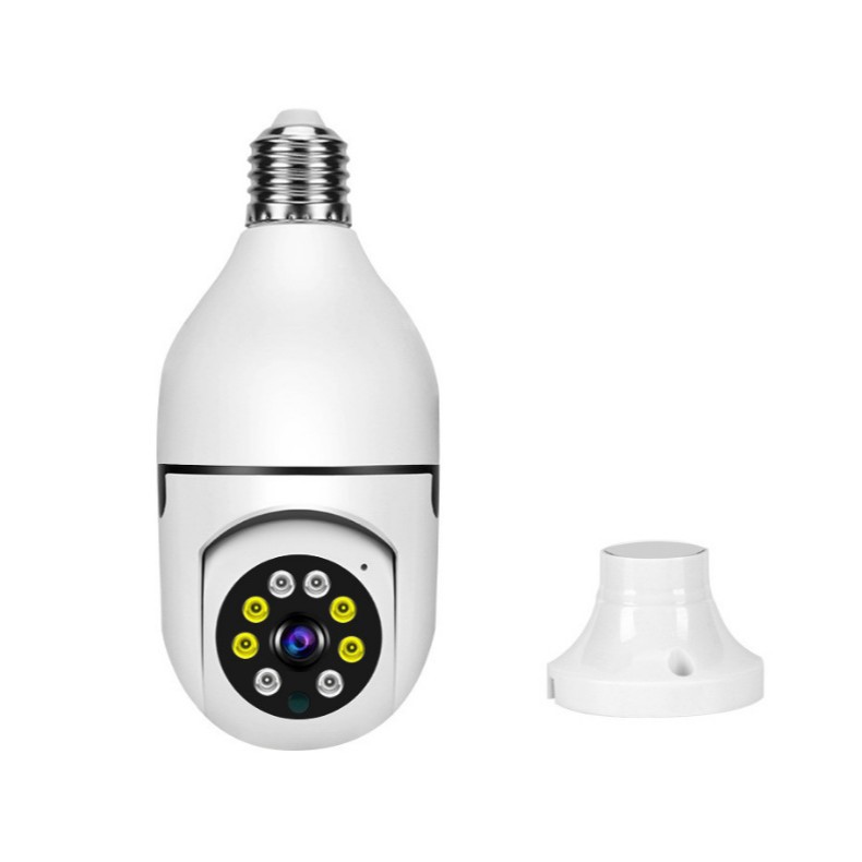 Cámara de vigilancia de alta definición de fábrica de fuente transfronteriza E27 WiFi doble luz cámara de lámpara interior de visión nocturna a todo color