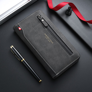 New Fashion Men's Zipper Wallet Long Multi-Card Large Capacity Multi-Function Coin Wallet