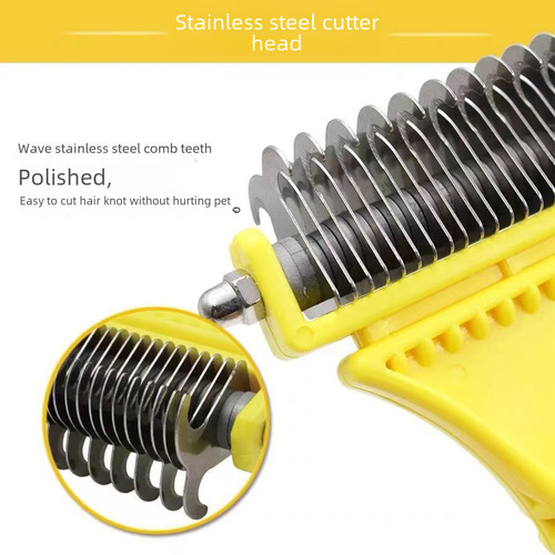 Amazon Bestseller Pet Detangling Comb Stainless Steel Detangling Comb Dog Hair Remover Cleaning Grooming Pet Supplies
