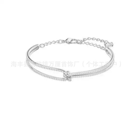 扭结扣手镯【白金色】