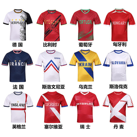 2024 America's Cup Jersey European Cup Football Uniform Short Sleeve Brazil Argentina Germany France Fan T-Shirt Summer