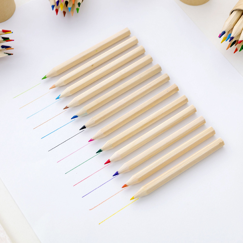 Lápices de barril de madera para estudiantes de primaria premios pintura LOGO niños regalos al por mayor plomo de color graffiti
