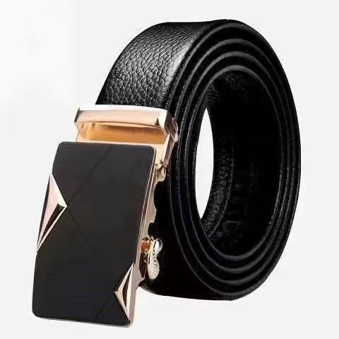 Cinturón de hombres de mediana edad, cinturón auténtico de abrazadera automática, cinturón de negocios de mediana edad de moda coreana, cinturón de negocios de jóvenes