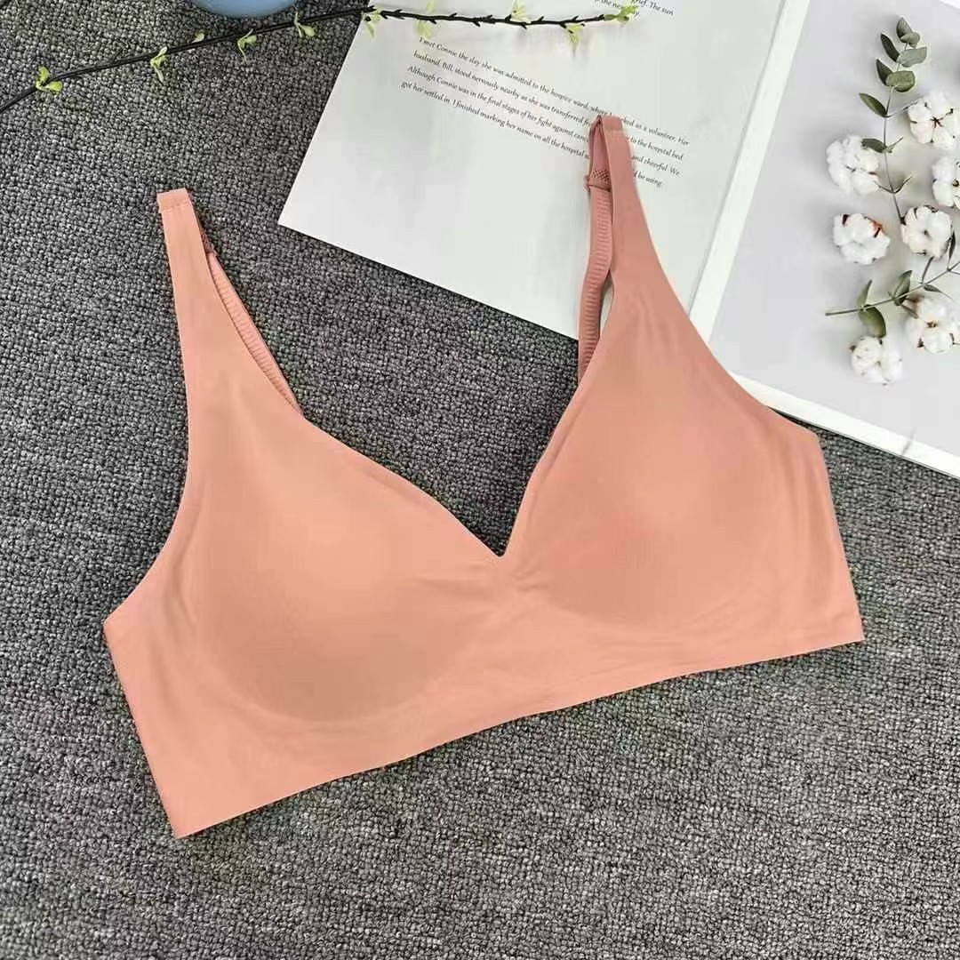 5089 Ropa interior de gelatina sin costuras Sujetador sin aros de soporte suave sexy delgado Sujetador sin costuras de mujer