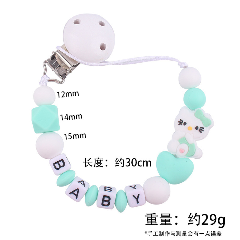 Bebé blanco tetina clips juguetes KT gatos silicona tetina cadena cadena de cadena Aliexpress Amazon explosión