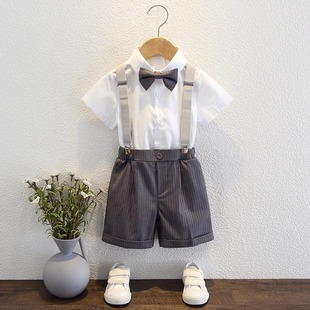 Children's Suit Set for Boys, One-Year-Old Formal Wear, Stylish British-Style Flower Boy Summer Suit
