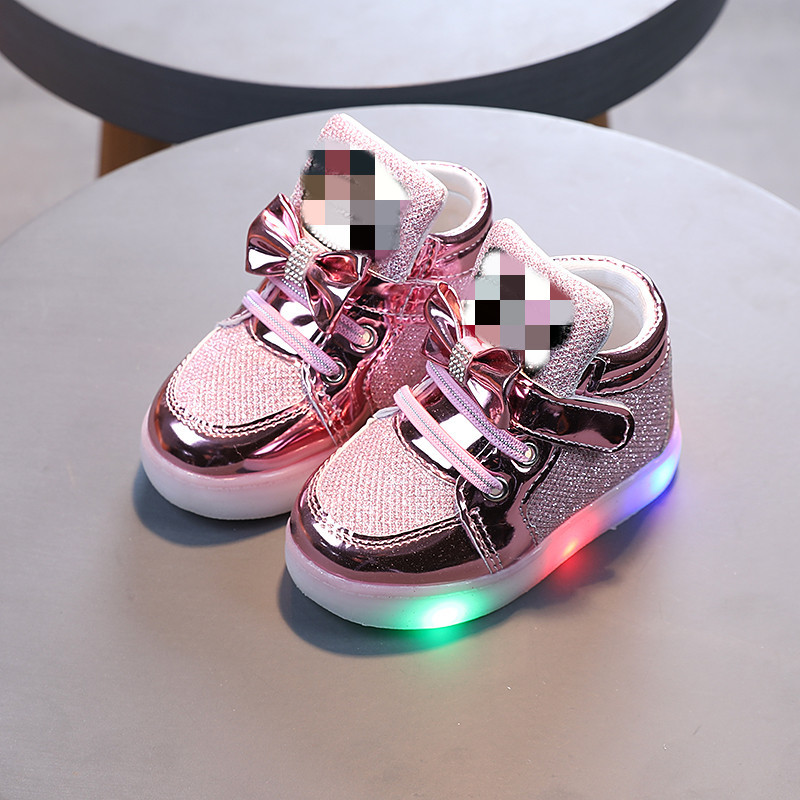 Lasten vilkkuvat kengät Urheilukengät Prinsessakengät strassit Hengittävät Kevyet Kengät_voghion.com