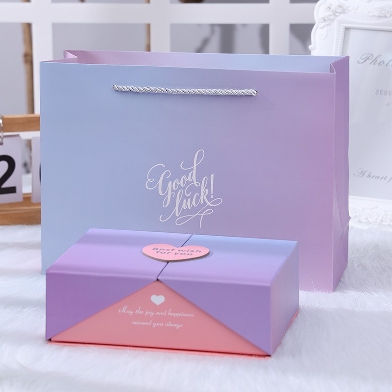 Caja de regalo en forma de corazón con degradado de colores para el Día de San Valentín, caja de embalaje cosmético de alta gama, caja de regalo para damas de honor de boda, caja vacía.