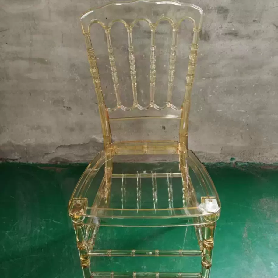 定制彩色餐椅亚克力椅子婚礼酒会宴会酒店户外草坪亚克力透明椅子