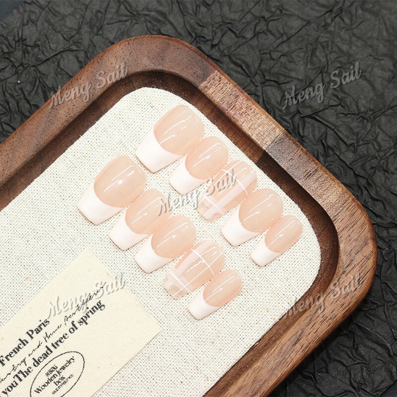 【Spring French Style】Nude Color, Elegant and Graceful, Handmade Wearable Nails, Nail Patches, Handmade Fake Nails 【Spring French Style】Nude Color, Elegant and Graceful, Handmade Wearable Nails, Nail Patches, Handmade Fake Nails