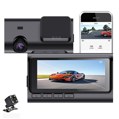 Cross-Border Driving Recorder New Model 3.16inch High-Definition Night Vision Car-Mounted Dual-Lens Camera with Mobile Phone Wifi Connectivity