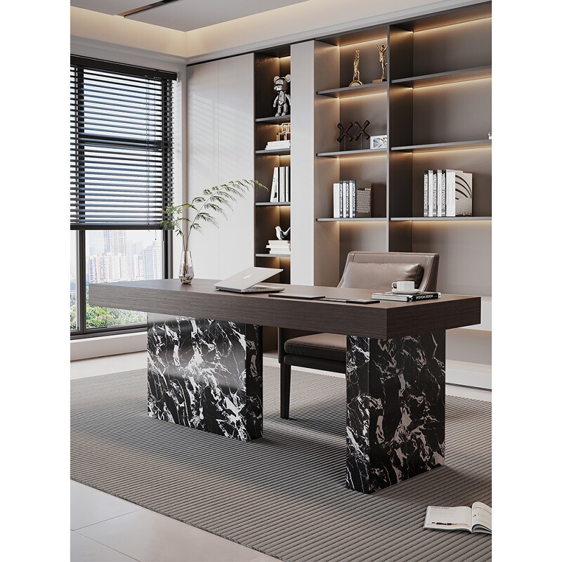 Bera09 # Desk Italian-Style Minimalist Desk Study Room Home Luxury Modern Computer Desk Living Room Large Long Table High-End