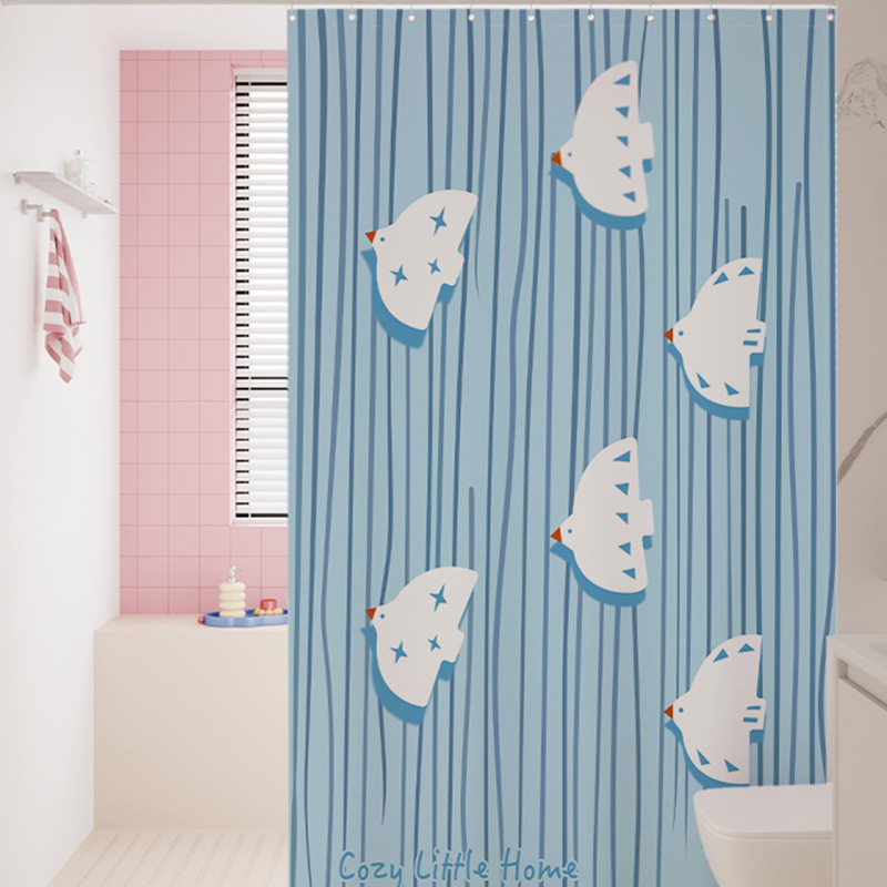 Home Bathroom Shower Curtain, Bathroom Shower Room, Punch-Free Partition Curtain, Hanging Curtain, Waterproof Door Curtain, Universal for All Seasons