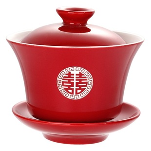 Wedding bowl toast tea cup wedding bowl wedding Red modified toast Cup a pair of dowry bowl chopsticks cup tea set suit
