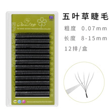 现货代发五叶草仙朵嫁接睫毛5D美睫W预开花柔软加密芭比翘假睫毛
