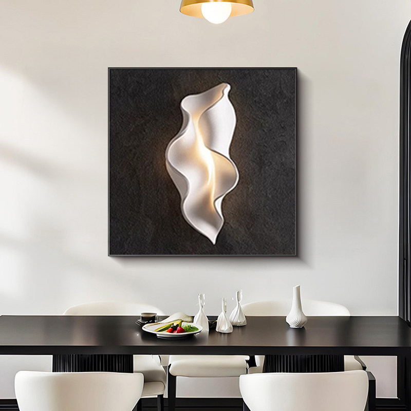 Blanco y negro gris abstracto decoración de comedor pintura moderna simple alta sensación de arte sala de estar colgar pintura pintura dormitorio pintura mural de mesa de comedor