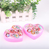 Children's toy heart shaped, cartoon one size ring, 10 pieces, Birthday gift, wholesale