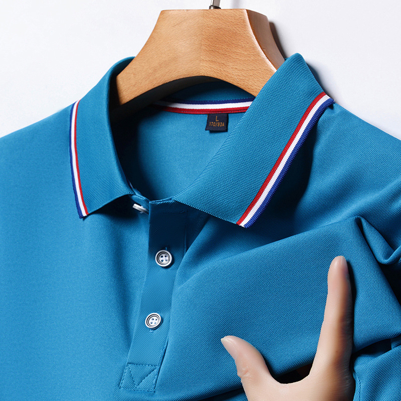2025 New Men's Short-Sleeve T-Shirt, Summer Thin Style, Loose Fit, Collared Solid Color Polo Shirt for Middle-Aged Fathers
