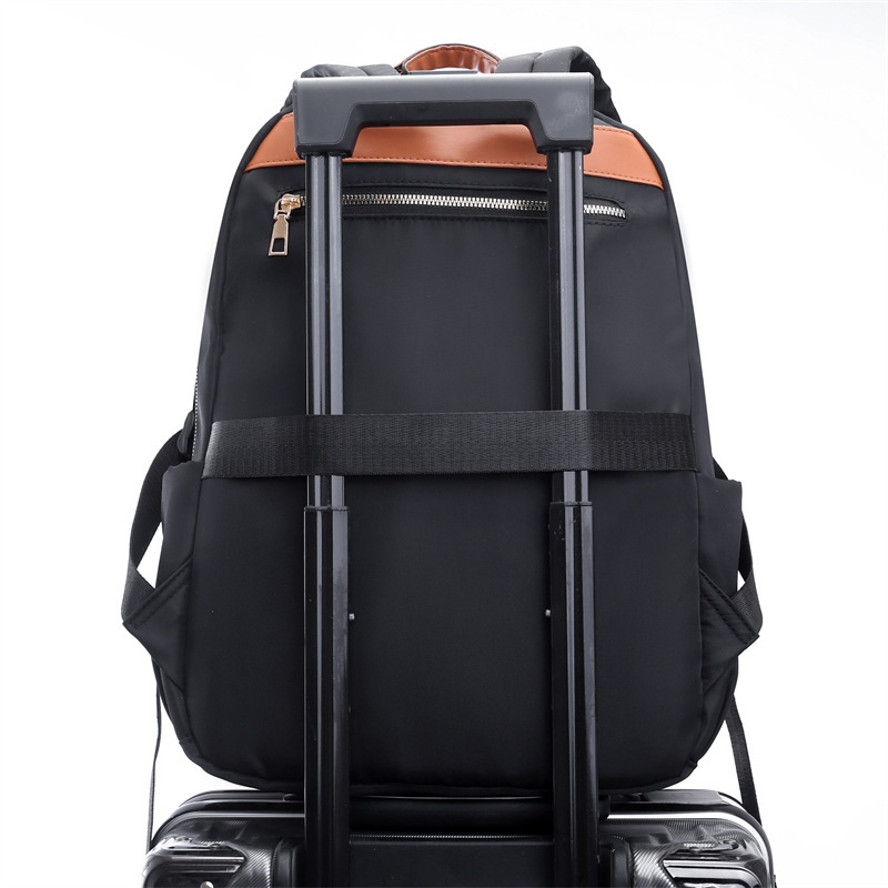 Comercio exterior al por mayor 2024 nuevas señoras casuales mochila de tela Oxford moda color de contraste mochila de computadora de negocios bag