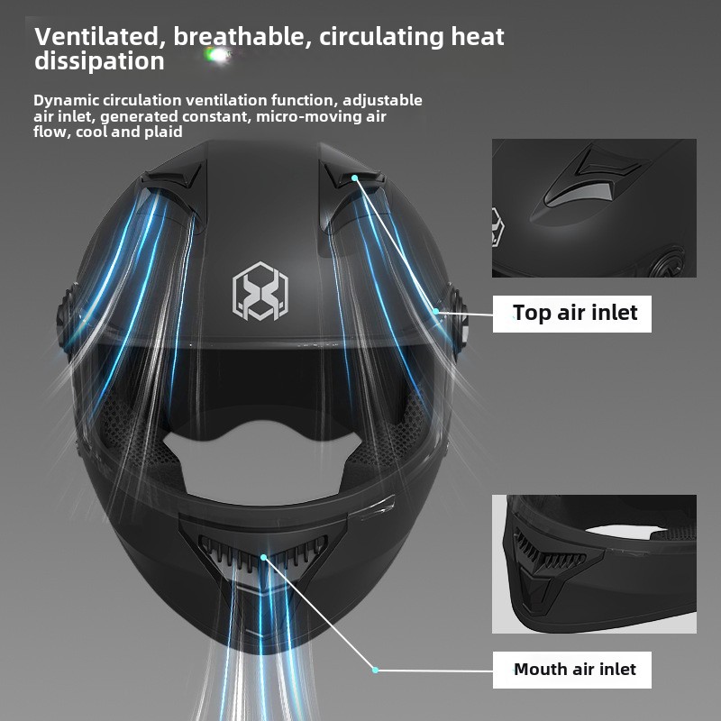 Electric Car Helmet Men's Four Seasons Motorcycle Full Helmet Motorcycle Women's Winter Warm Riding Double Mirror Helmet_voghion.com