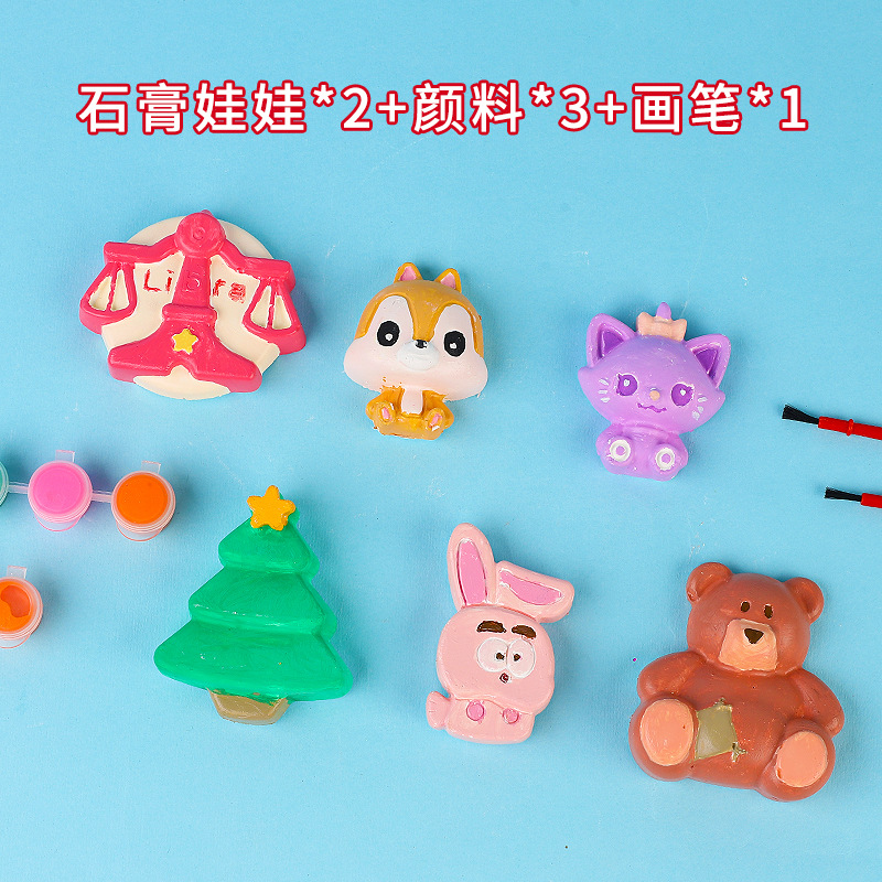Painted plaster doll wholesale children's handmade diy painted graffiti toys creative painting set toys wholesale