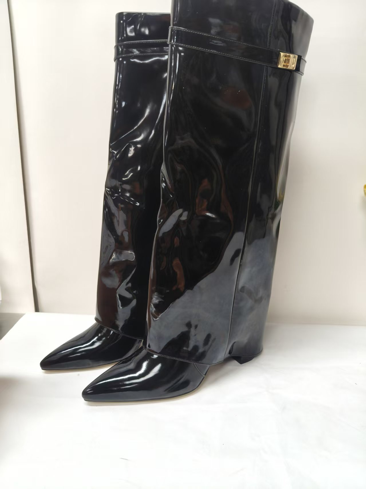 Black patent leather