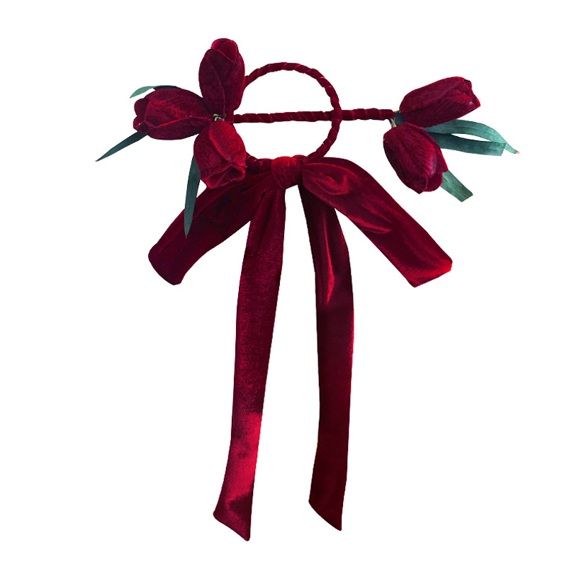 Korean bridal headdress new Korean red velvet hair hairpin wedding toast clothing hair accessories wholesale