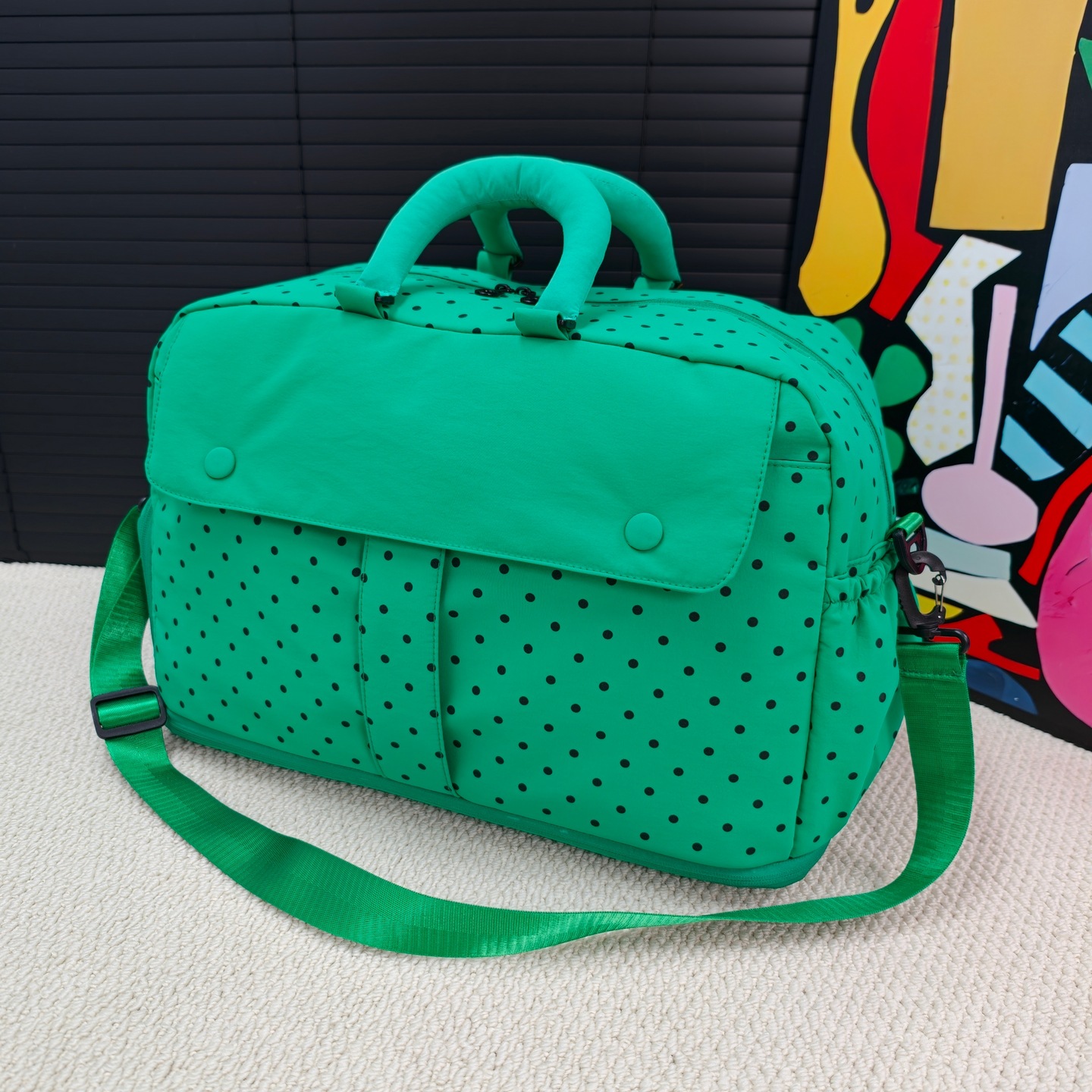 Koreanische Polka-Dot-Reisetasche, großes Fassungsvermögen, leicht und erweiterbar