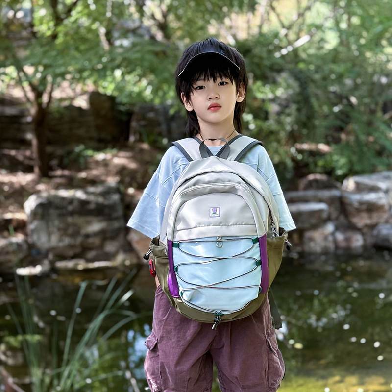 Mochila de jardín de infantes de moda de color contrastante para niños viajes al aire libre mochila pequeña para niñas mochila escolar