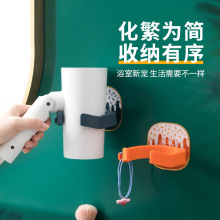 壁挂式免打孔卫生间吹风机架置物架风筒架子浴室收纳架电吹风挂架