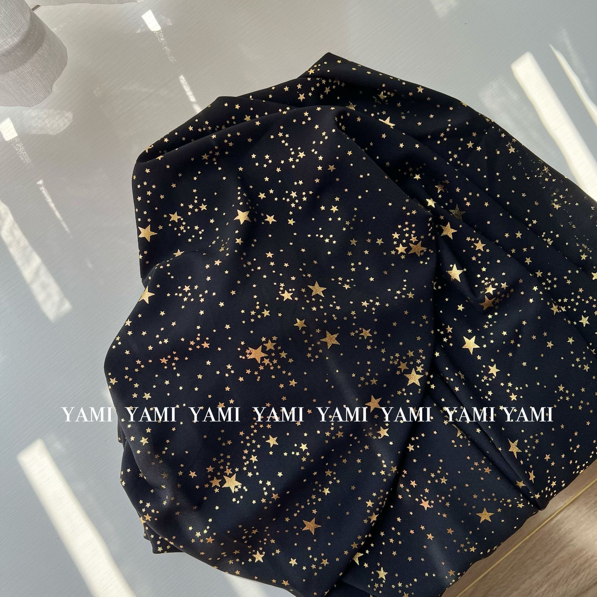 Poliéster seda de hielo Zou gasa bronceado estrella tela juguete princesa vestido Lolita ropa de los niños tela Orden exterior