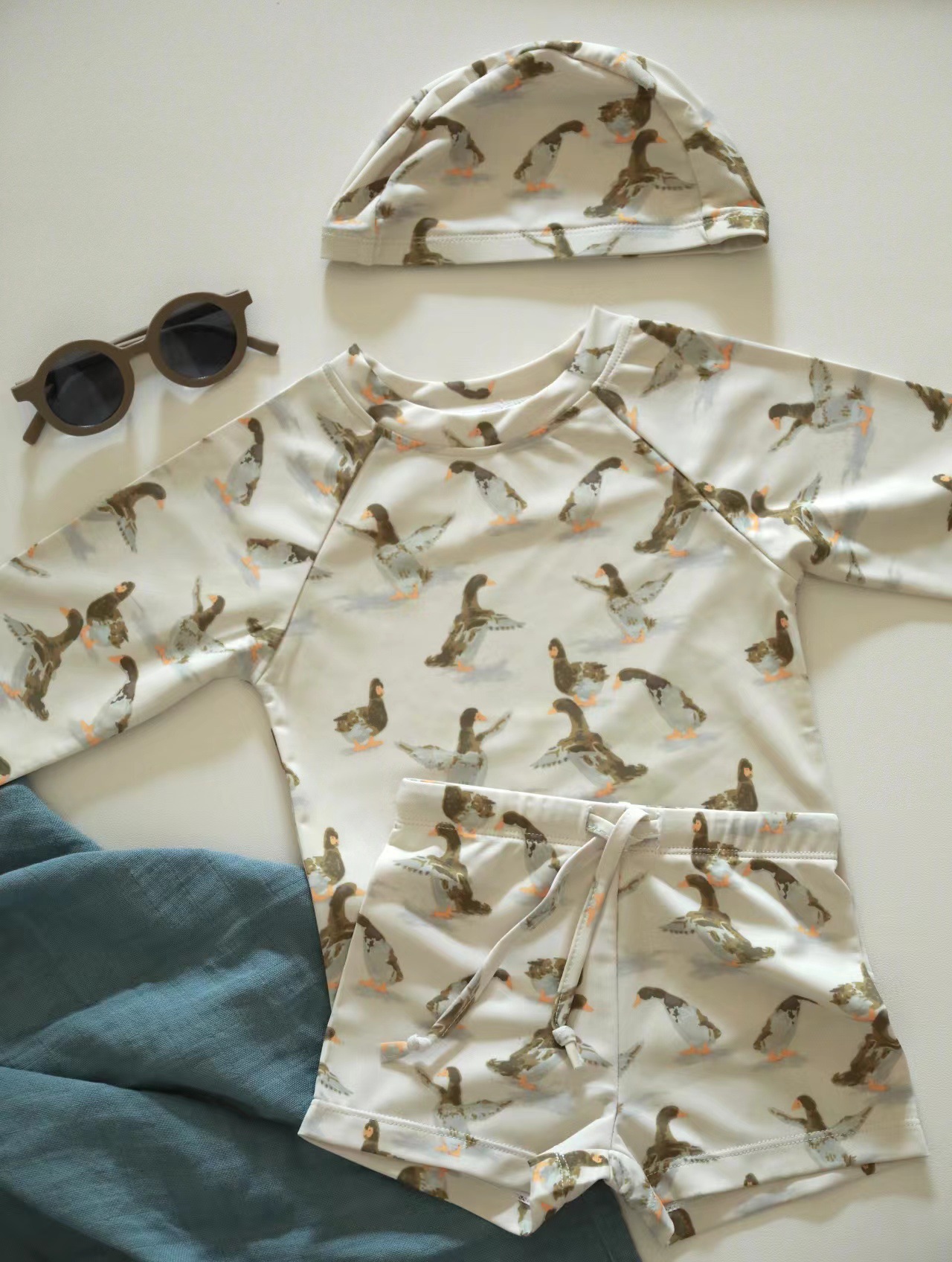 Children's Foreign Trade Swimwear Boy Baby Korean Version Long-sleeved Swimsuit Quick-drying High Elastic Sunscreen Split Swimsuit